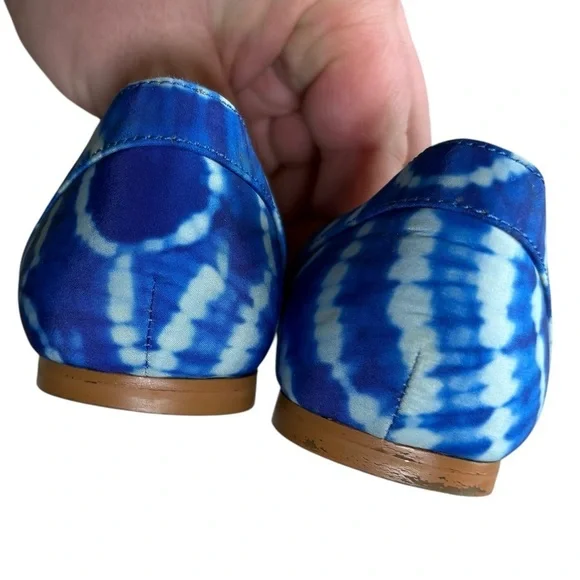 J.Crew Women's Blue and White Tie Dye D'Orsay Flats, Style #C4927, Size 6 - Picture 5 of 12